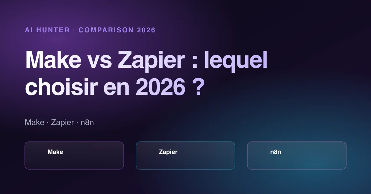 Cover image: Make vs Zapier : lequel choisir en 2026 ?