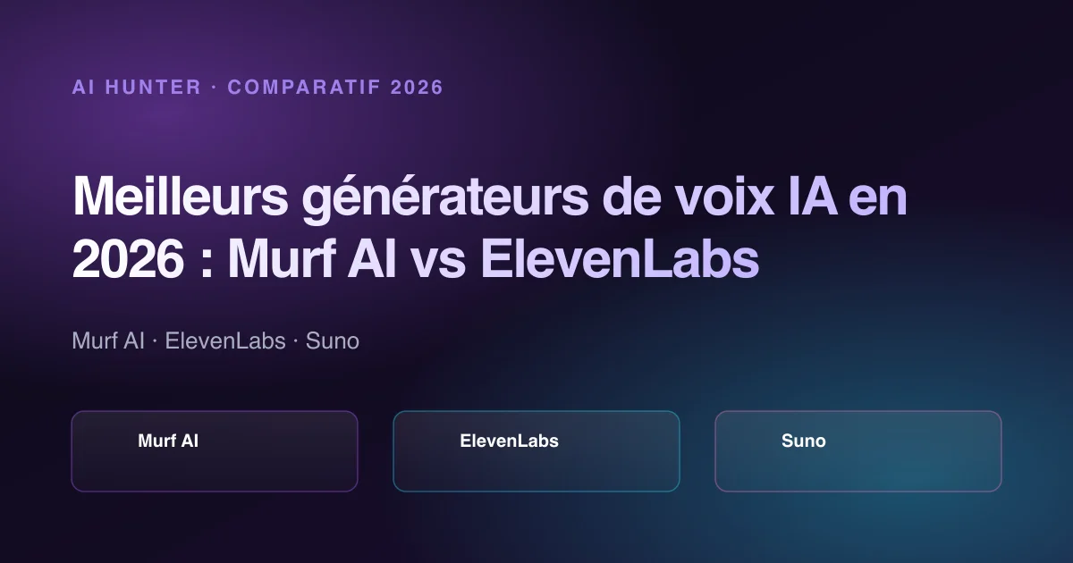 Illustration de couverture : Meilleurs générateurs de voix IA en 2026 : Murf AI vs ElevenLabs